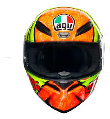 Casco Cerrado De Moto Agv K1 Izan Amarillo/ Naranja Ece22.06
